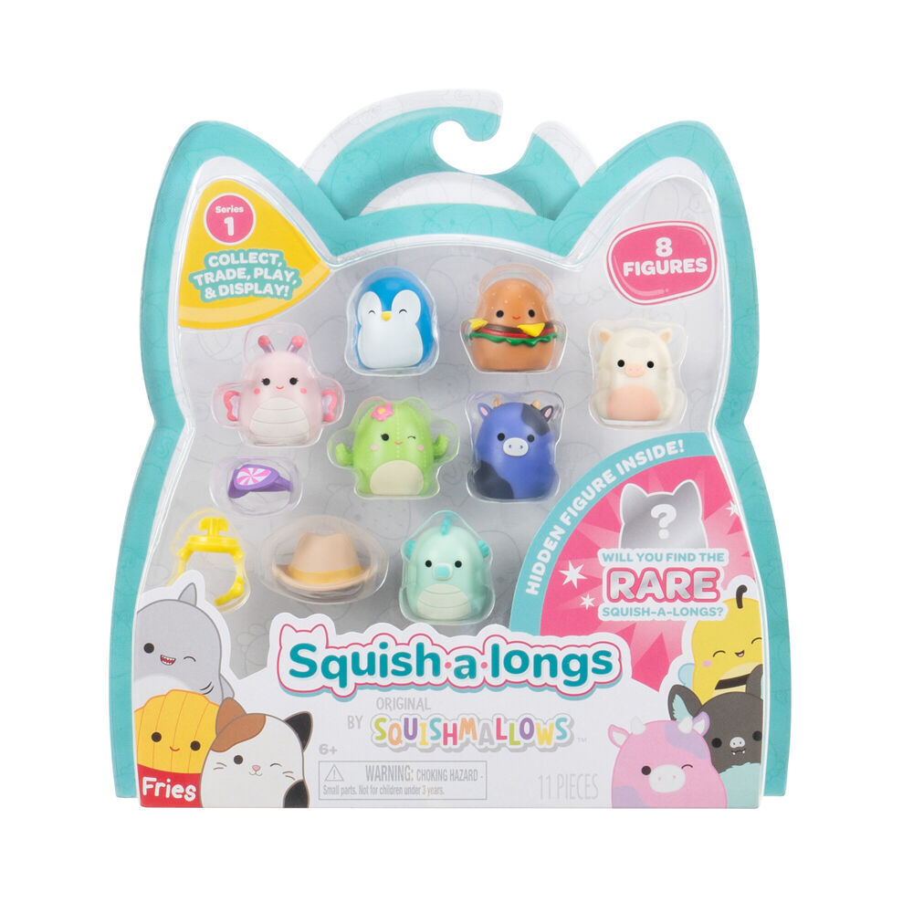 2x 8pc Squishmallows Squish A Longs Kids Squeezable Soft Toy 6y+ Assorted