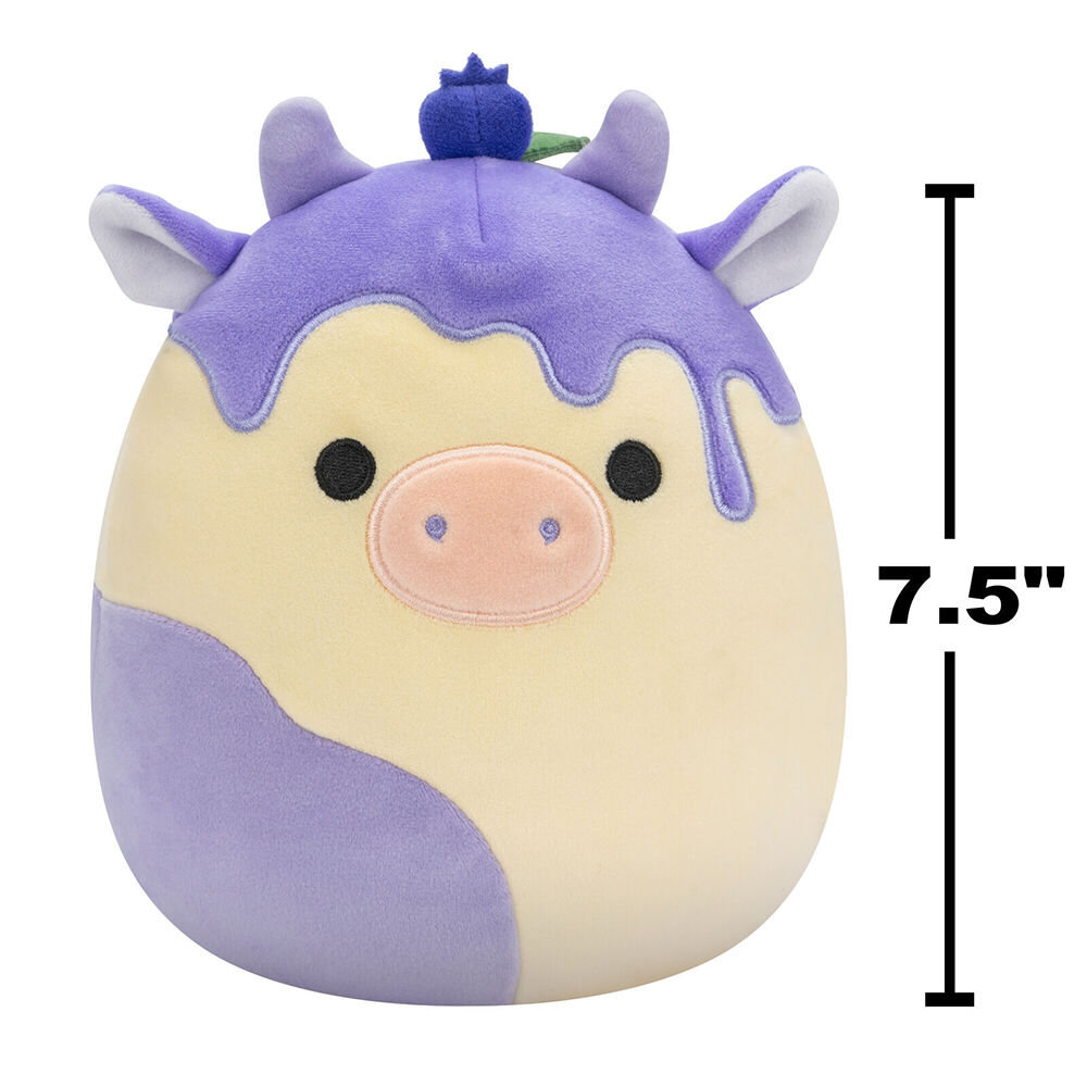 Squishmallows 7.5in Benito Blueberry Cow Stuffed Animal Kids Plush Toy 3y+