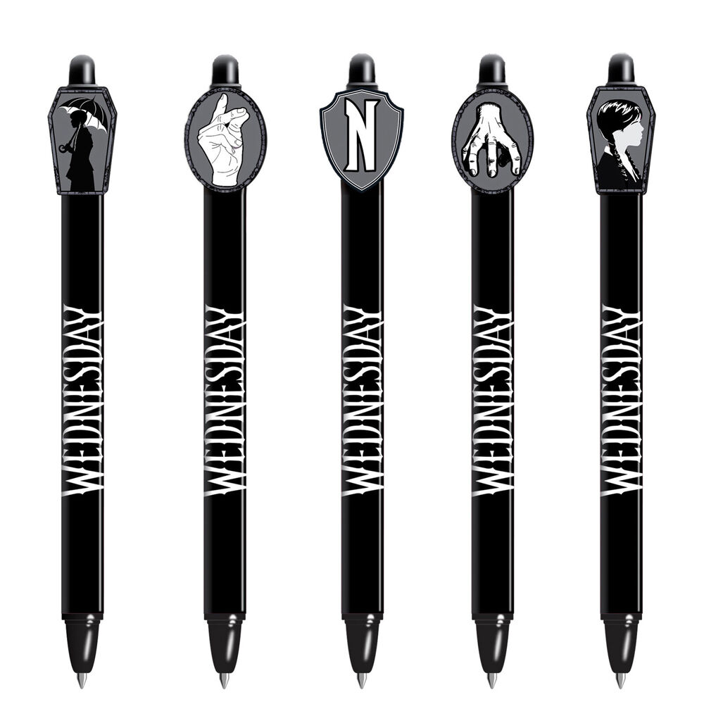 10PK Wednesday Character Symbols Erasable Gel Writing Pen Assorted