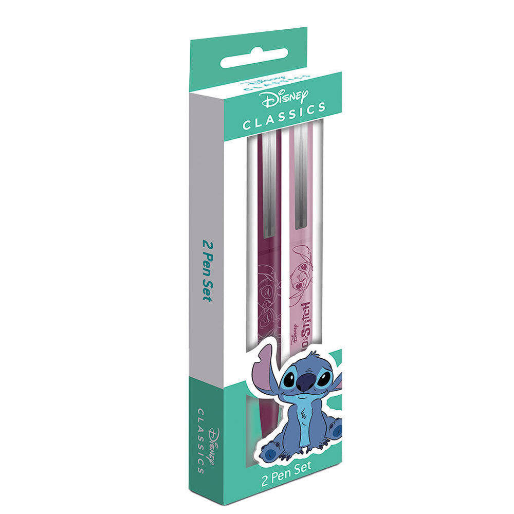 4pc Lilo & Stitch Watercolour Gel Pen Set (Black & Silver)