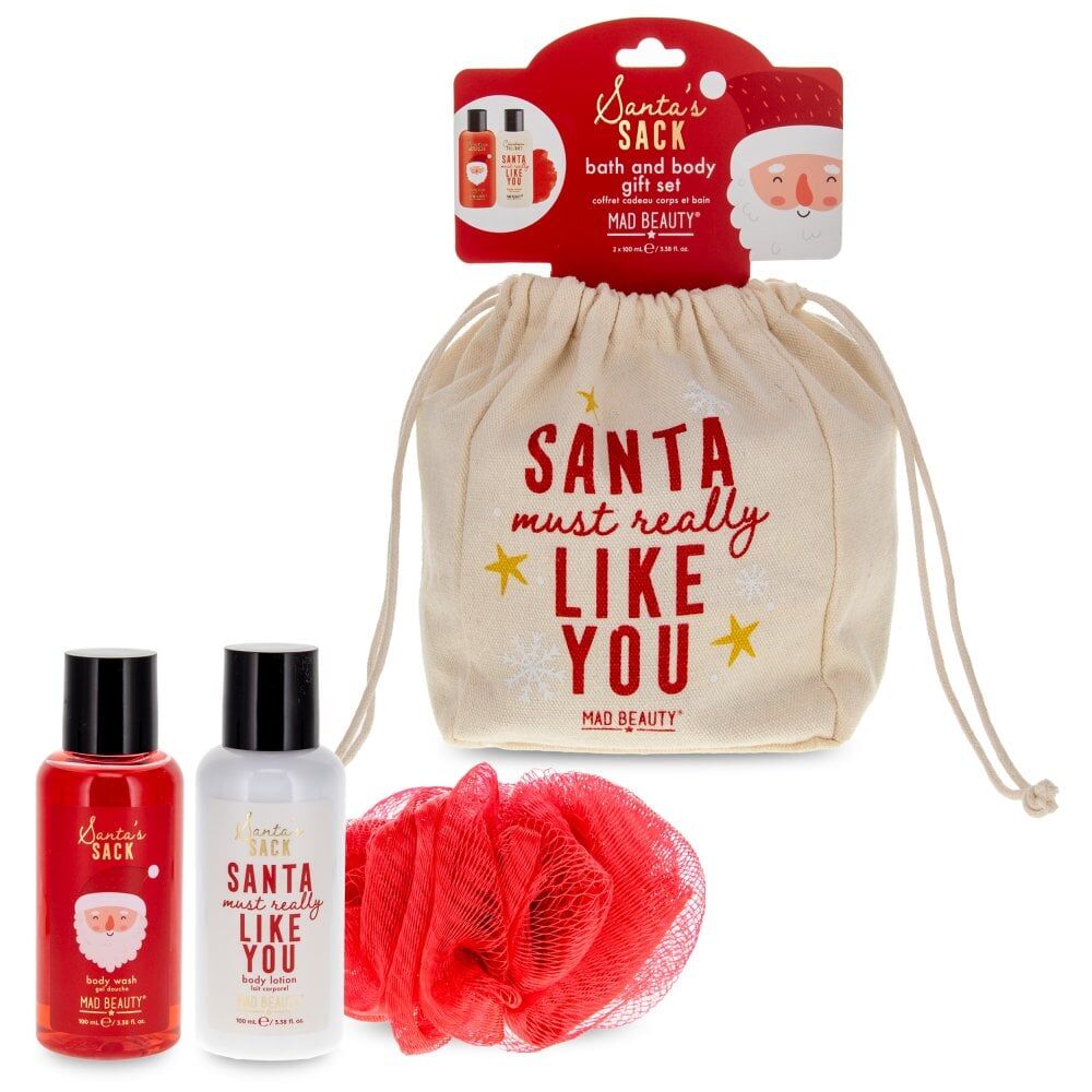 Mad Beauty Santa's Sack Gift Set - Santa Must Like You 200ml Vanilla Frosting