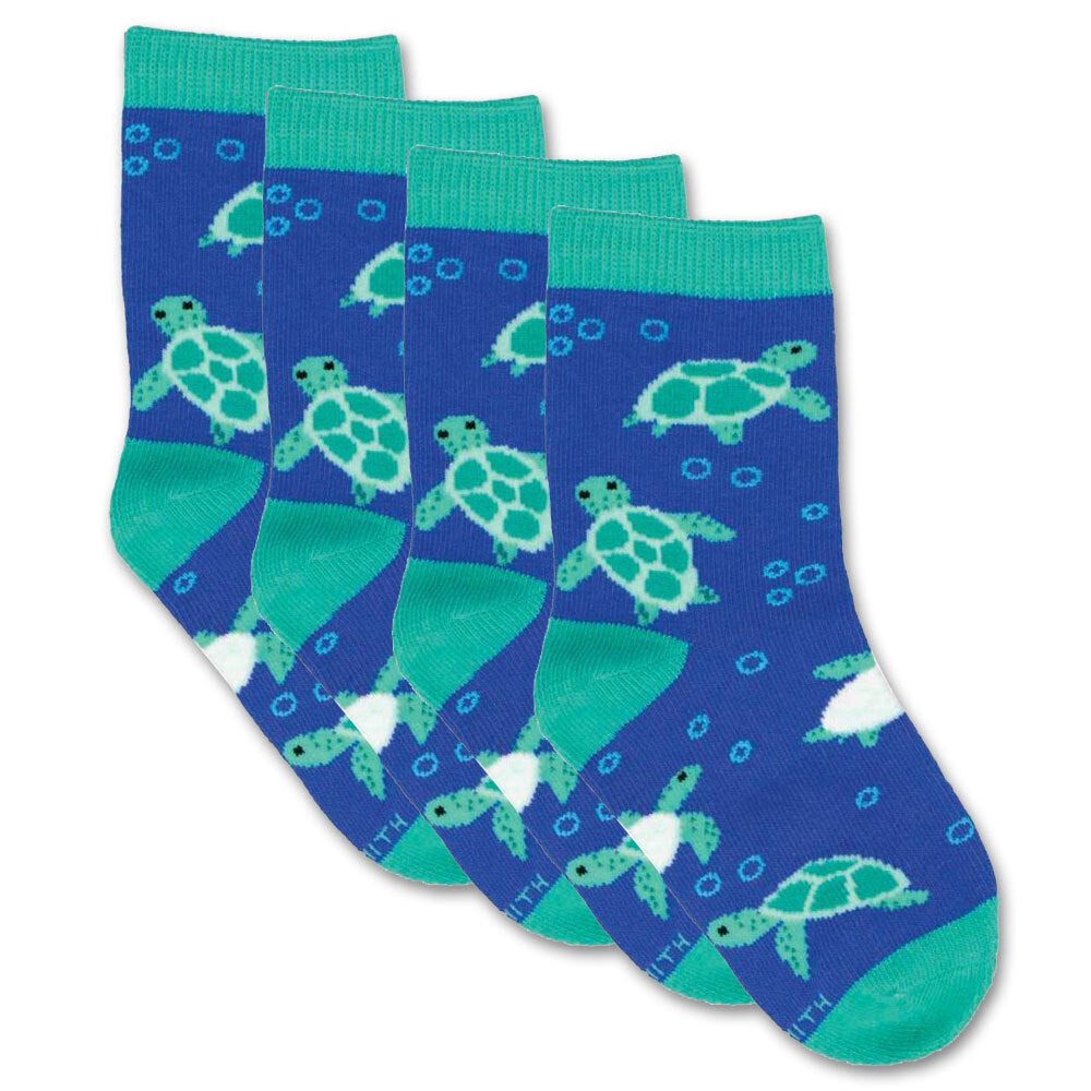 4PK Socksmith Kids/Children Novelty Socks Bubbling Turtle One Size 2-4y