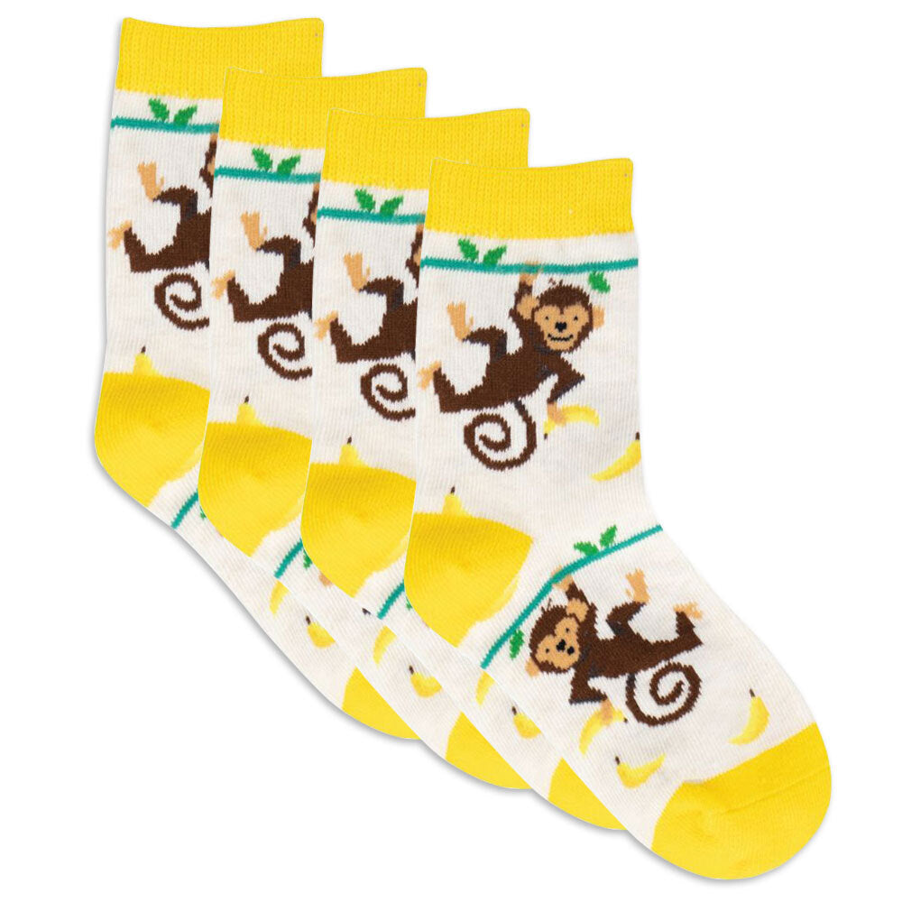 4PK Socksmith Kids/Children Novelty Socks Lil Monkey One Size 2-4y