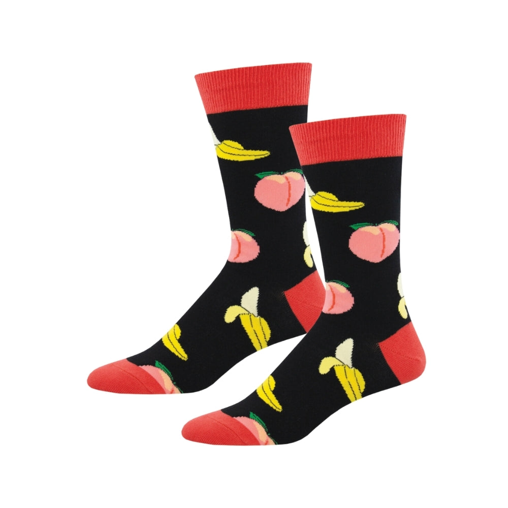 2PK Socksmith Mens Novelty Comfort Socks Peaches & Cream One Size