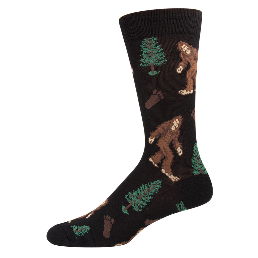 2PK Socksmith Mens Novelty Comfort Socks Bigfoot Black One Size
