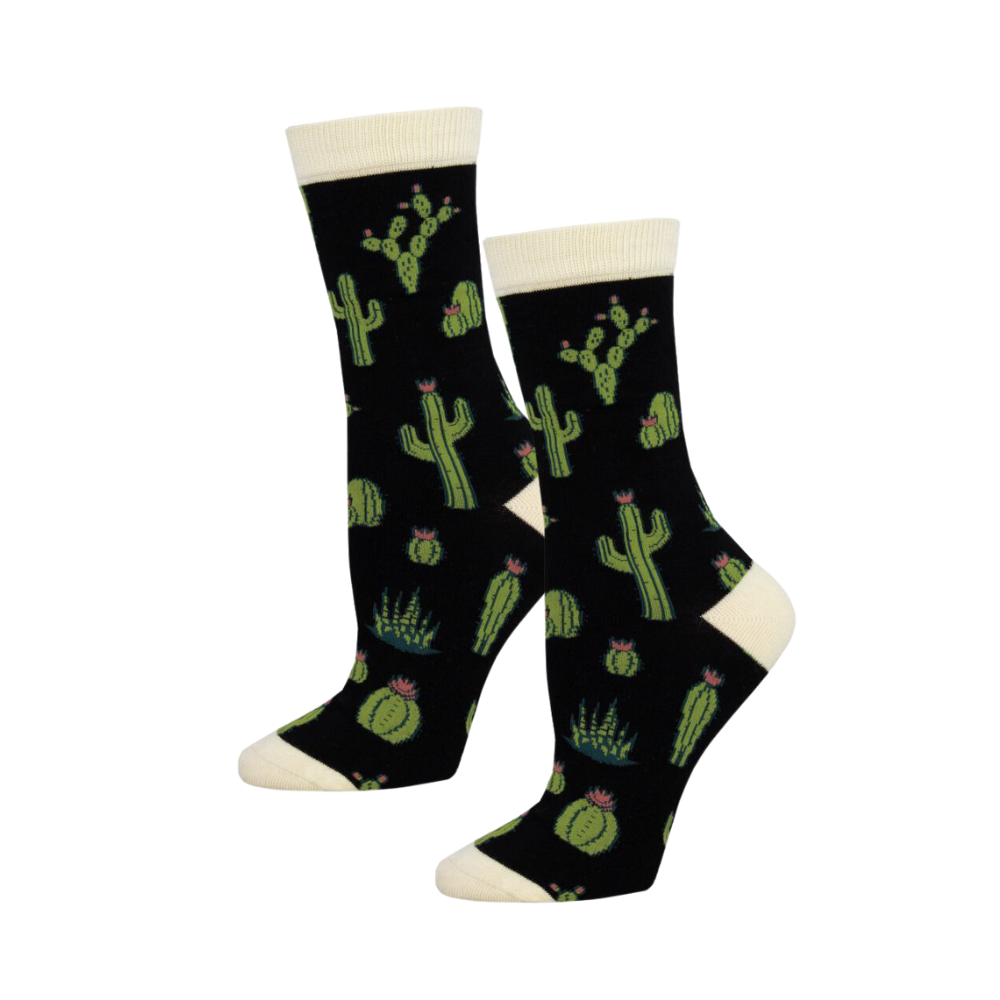 2PK Socksmith Ladies Novelty Socks Bamboo King Cactus One Size