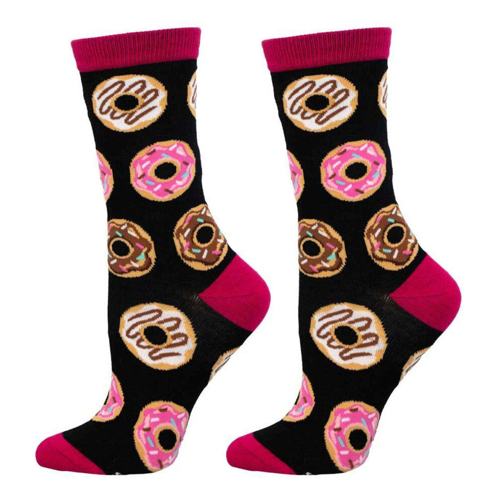 2PK Socksmith Ladies Novelty Socks Bamboo Delicious Donuts One Size