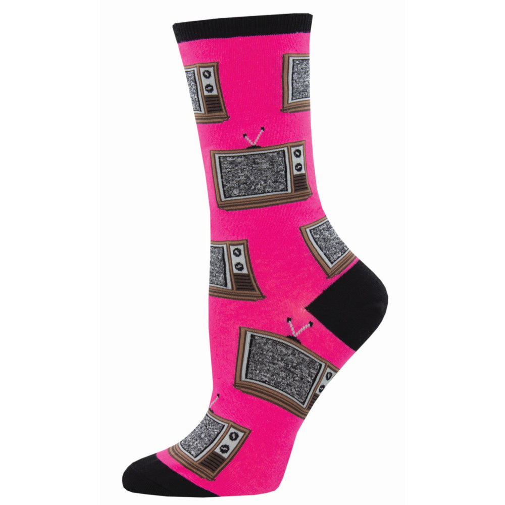 3PK Socksmith Ladies Fashionable Novelty Socks Retro TV One Size