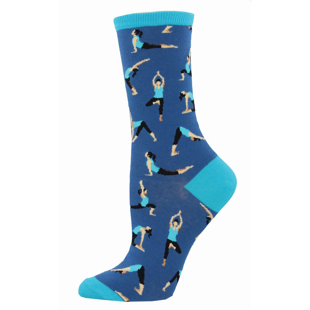 3PK Socksmith Ladies Novelty Socks Yoga People Blueberry One Size