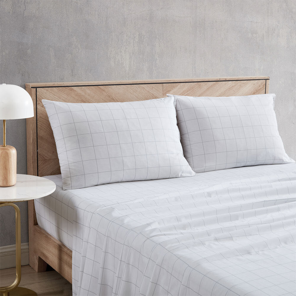 Kenneth Cole King Classic Grid Cotton Sheet Bedding Set