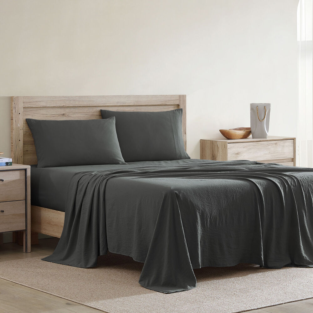 Ardor Boudoir Queen Waterproof Bed Sheet w/ Pillowcase Set - Charcoal