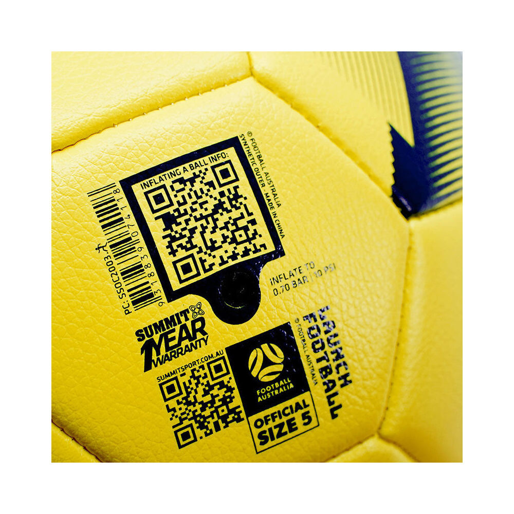 2PK Football Australia Summit Launch Soccer Ball Size 5 - Yellow