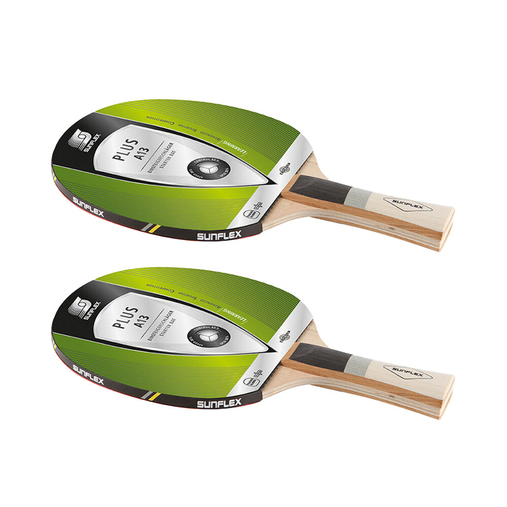 2PK Sunflex Plus A13 Model Table Tennis Bat/Paddle for Starters No Sponge Pips In
