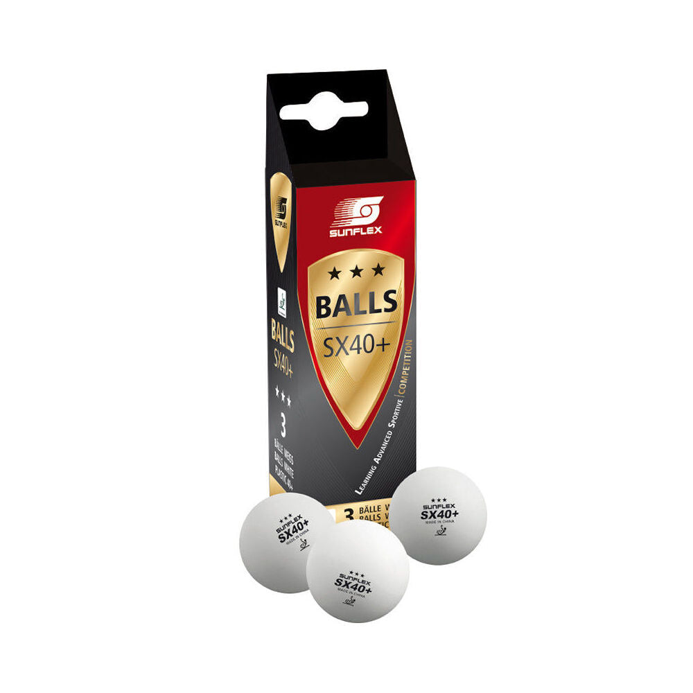 6x 3PK Sunflex ITTF Competition Approved 40+ Rating 3 Star Table Tennis Balls