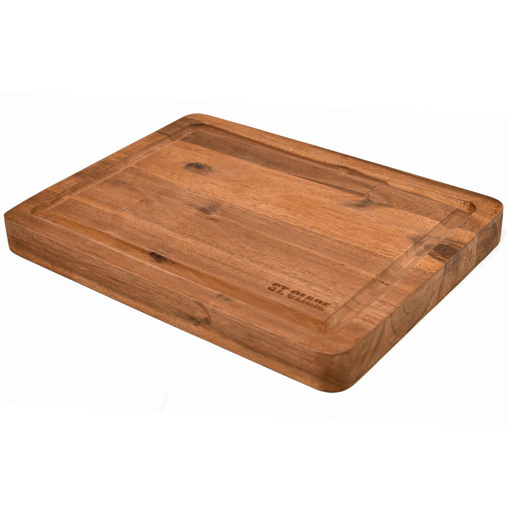 St. Claire Acacia Reversible Board with Juice Curve Serveware 40x30x3.8cm