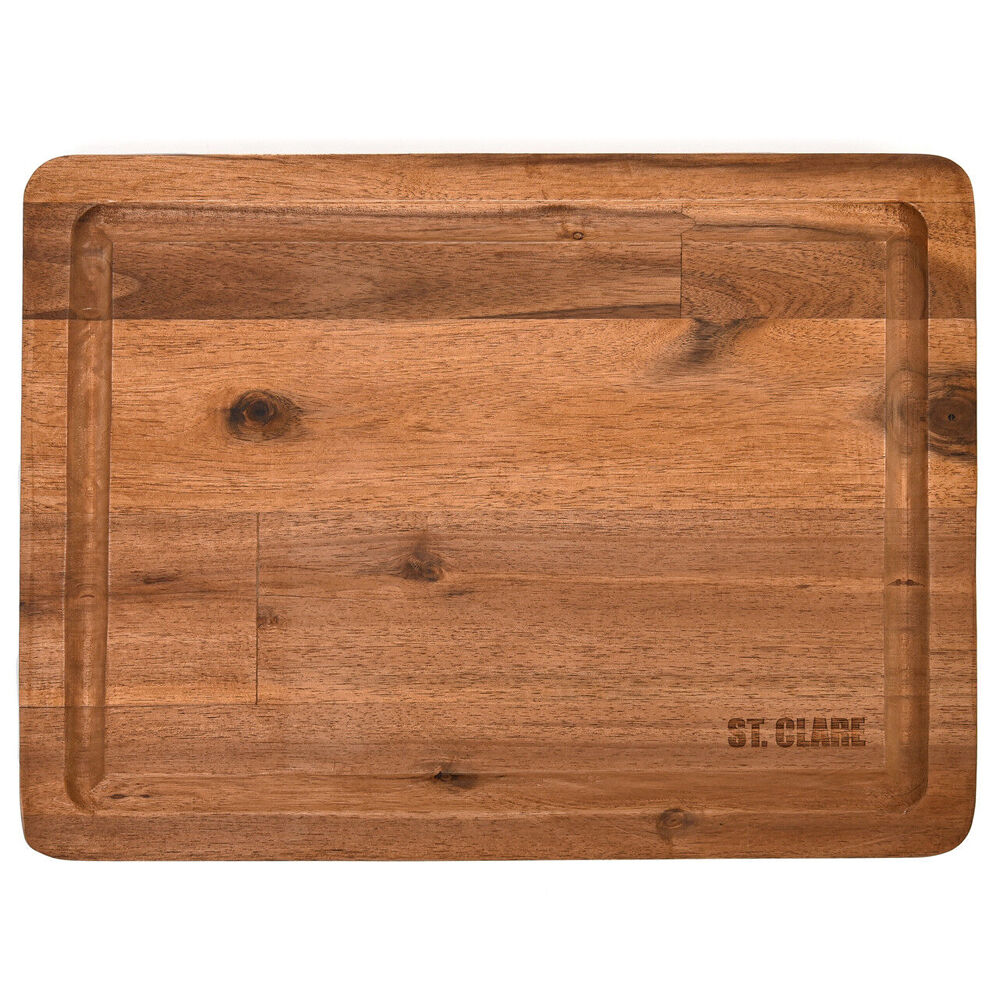 St. Claire Acacia Reversible Board with Juice Curve Serveware 40x30x3.8cm