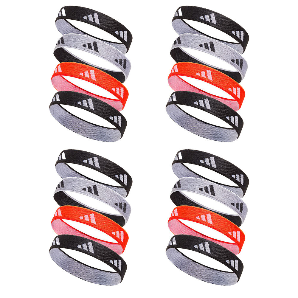 4x 4PK Adidas Hair Ties Durable Lycra/Elastic Everyday Activity & Sport Multicolour