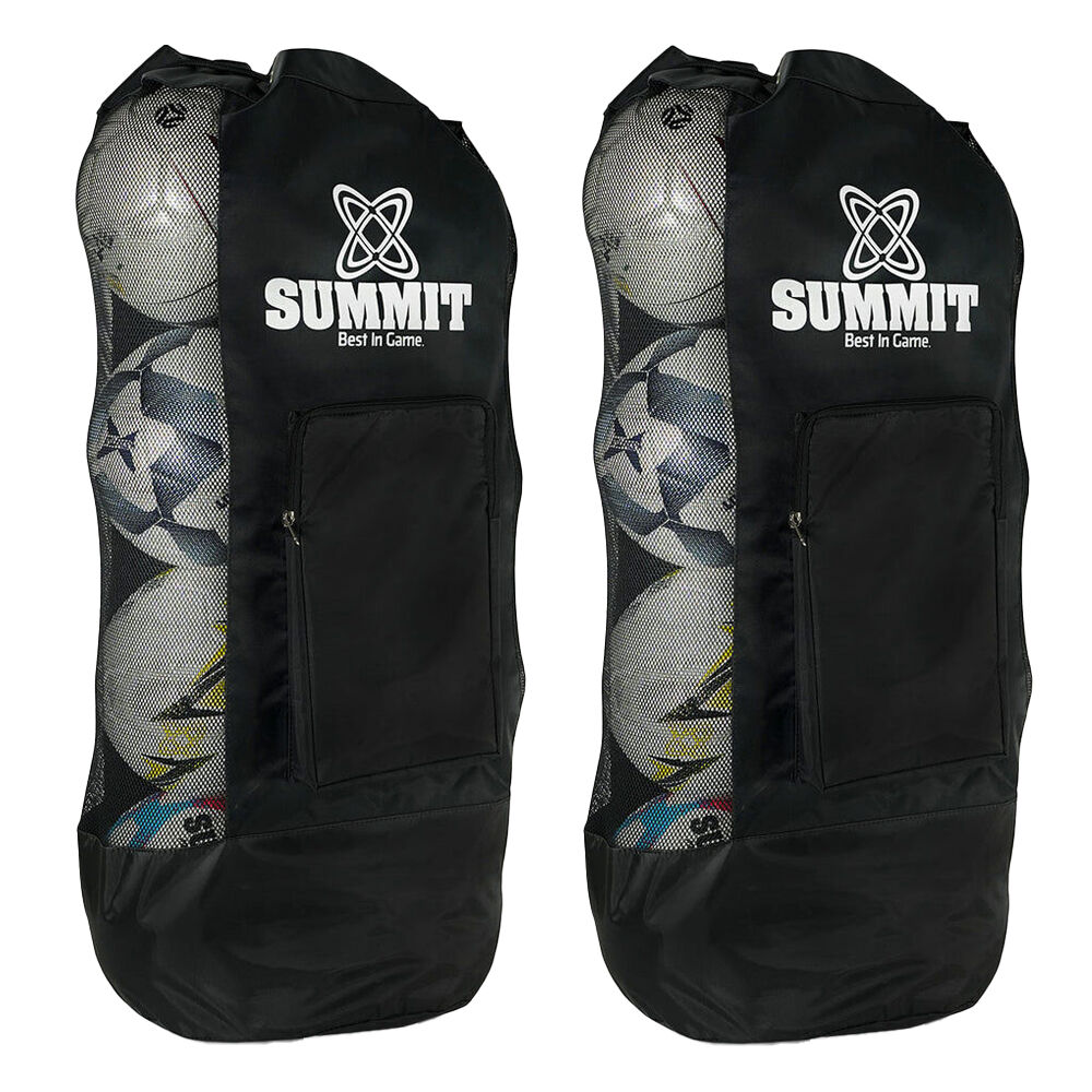 2PK Summit Heavy Duty Mesh Ball Bag Holds 8 Soccer Balls Durable Portable Sports