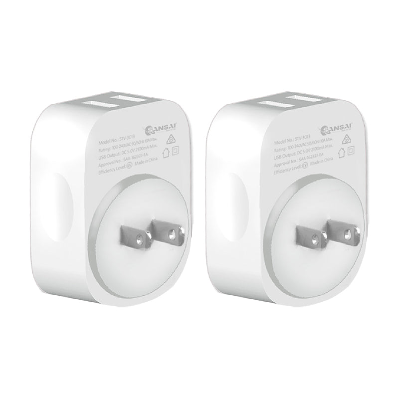 2PK Sansai Travel Adaptor w/ USB-C And USB-A Port - AU/Japan Region