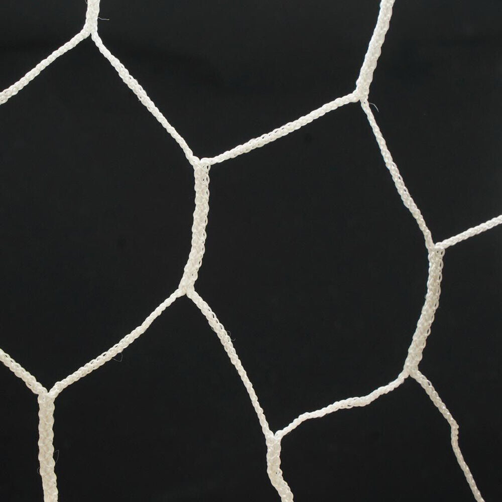 2pc Bownet Box Full Size Nylon Soccer Goal Net 750x250cm - White