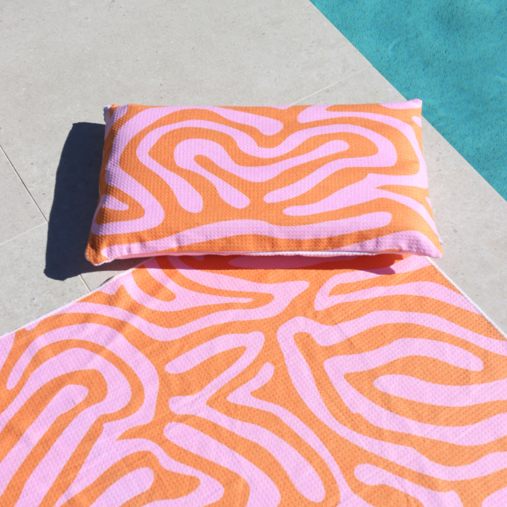 2PK Splosh Bliss Swirl Inflatable Beach Pillow 51x31cm Rectangle