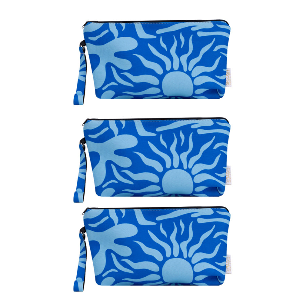 3PK Splosh Beach Bliss Sun Neoprene Wristlet Pouch Rectangle 31.5x20cm