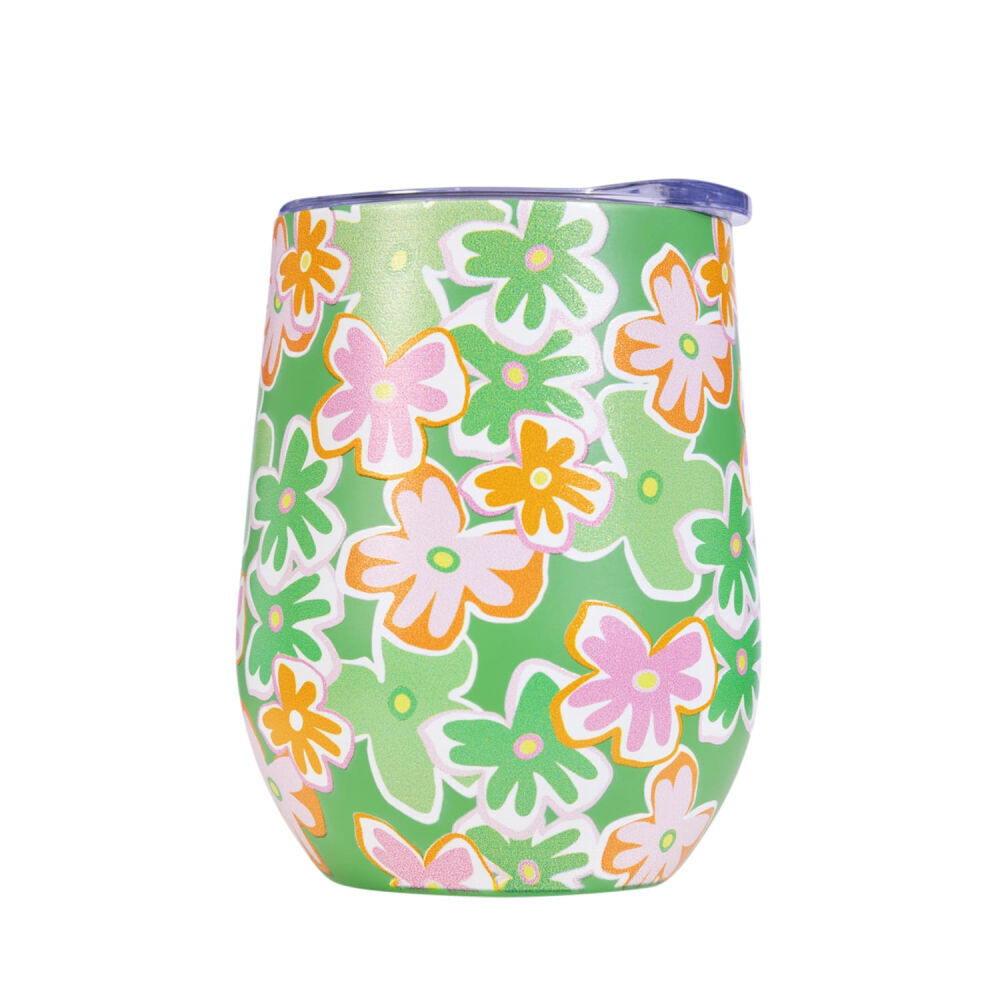 Splosh Summer Pop Stainless Steel Insulated Wine Tumbler 355ml/12cm Green