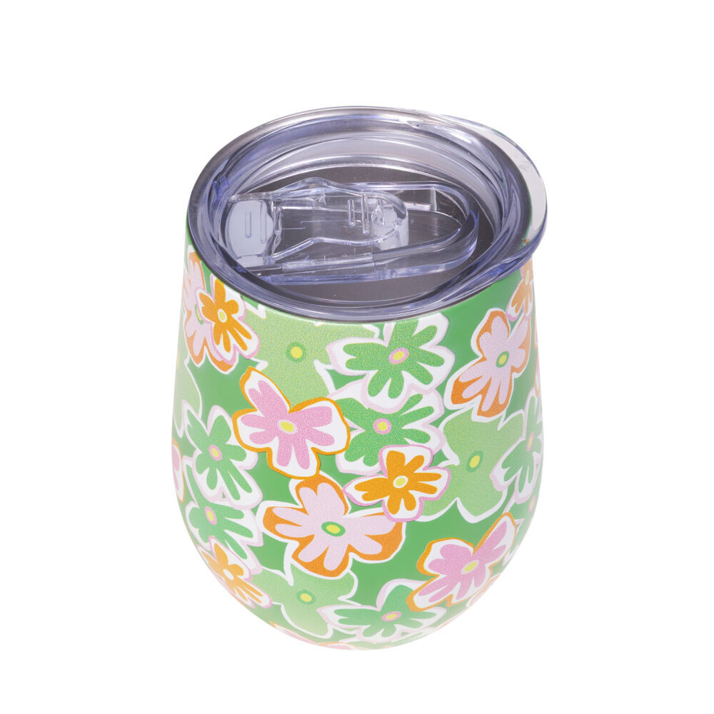 Splosh Summer Pop Stainless Steel Insulated Wine Tumbler 355ml/12cm Green