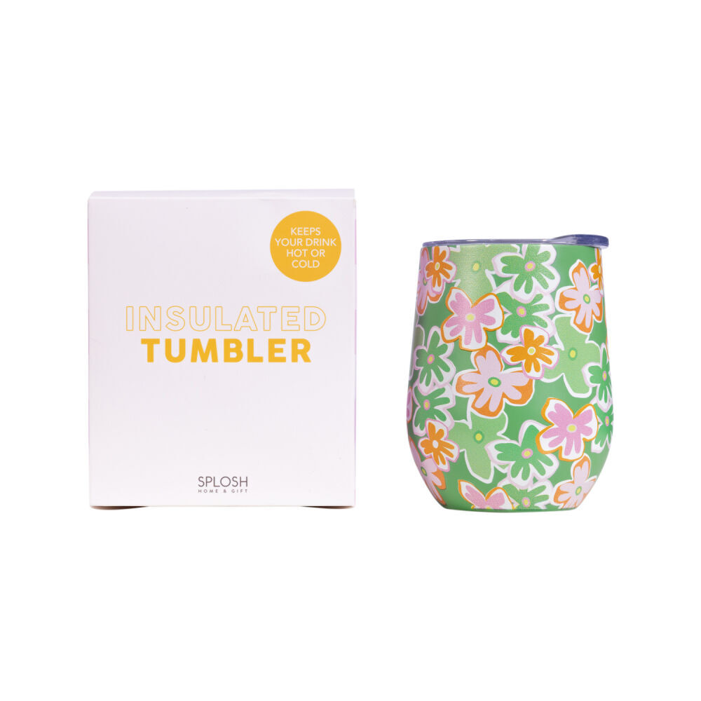 Splosh Summer Pop Stainless Steel Insulated Wine Tumbler 355ml/12cm Green