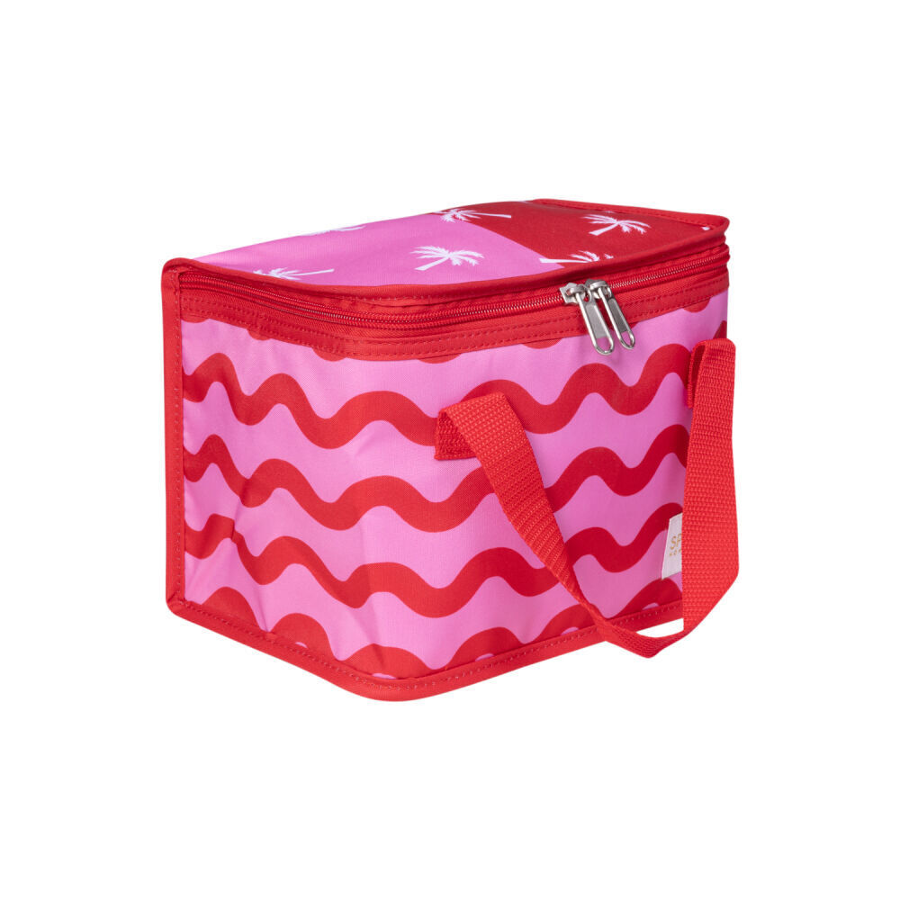 4PK Splosh Summer Waves Insulated Soft Lunch Tote Bag 24x17cm Food Carrier Pink