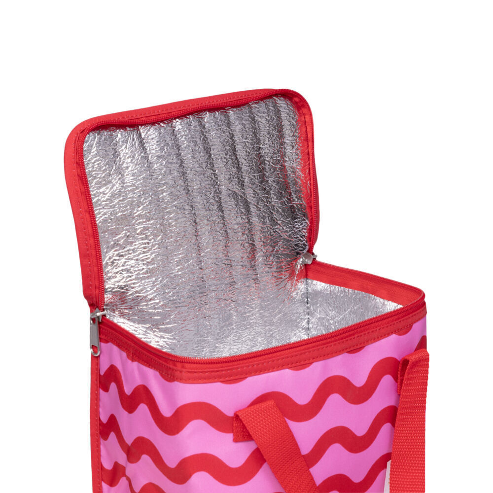 4PK Splosh Summer Waves Insulated Soft Lunch Tote Bag 24x17cm Food Carrier Pink