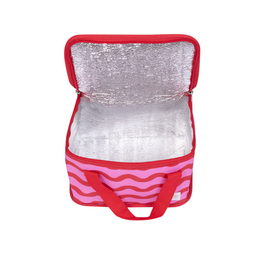4PK Splosh Summer Waves Insulated Soft Lunch Tote Bag 24x17cm Food Carrier Pink