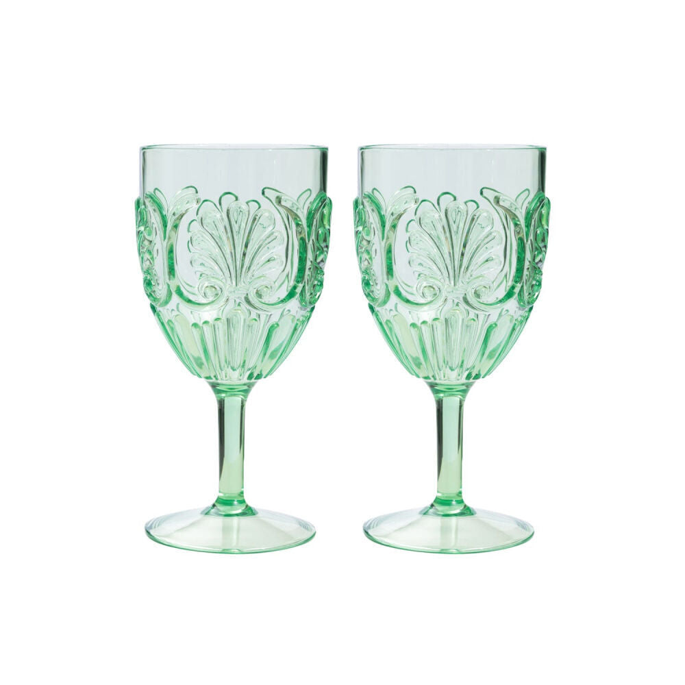 4x 2pc Splosh Summer Pop Outdoor Acrylic Wine Glass Set 390ml/19cm Green
