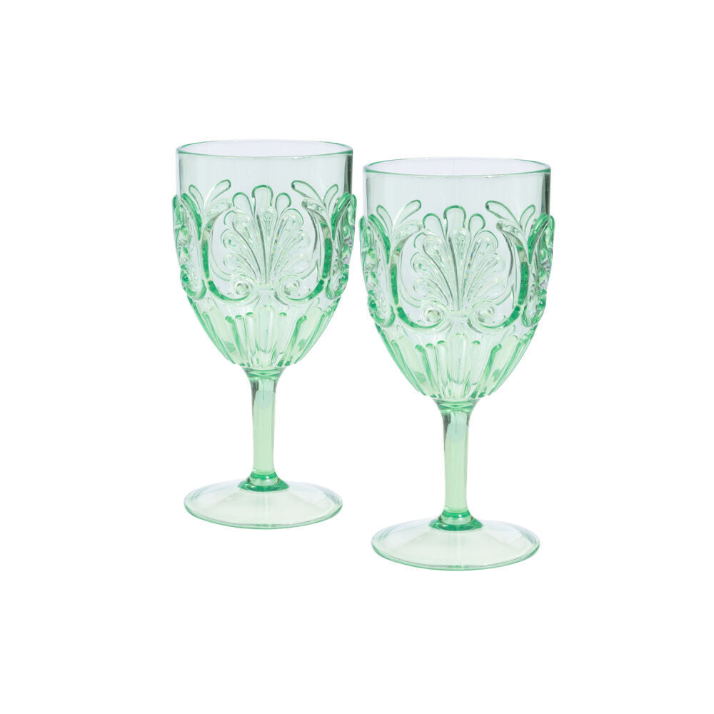 4x 2pc Splosh Summer Pop Outdoor Acrylic Wine Glass Set 390ml/19cm Green