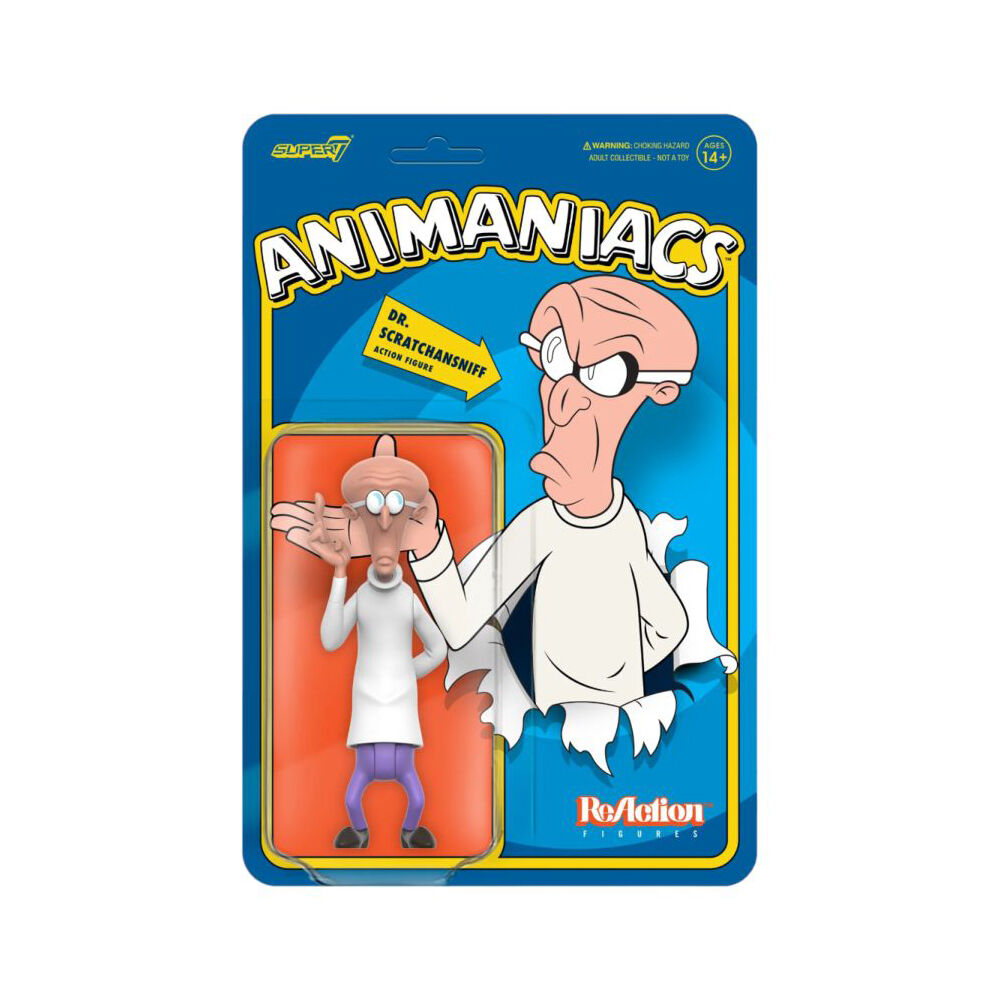 Animaniacs Dr. Scratchansniff ReAction 3.75" Kids Action Figure Toy