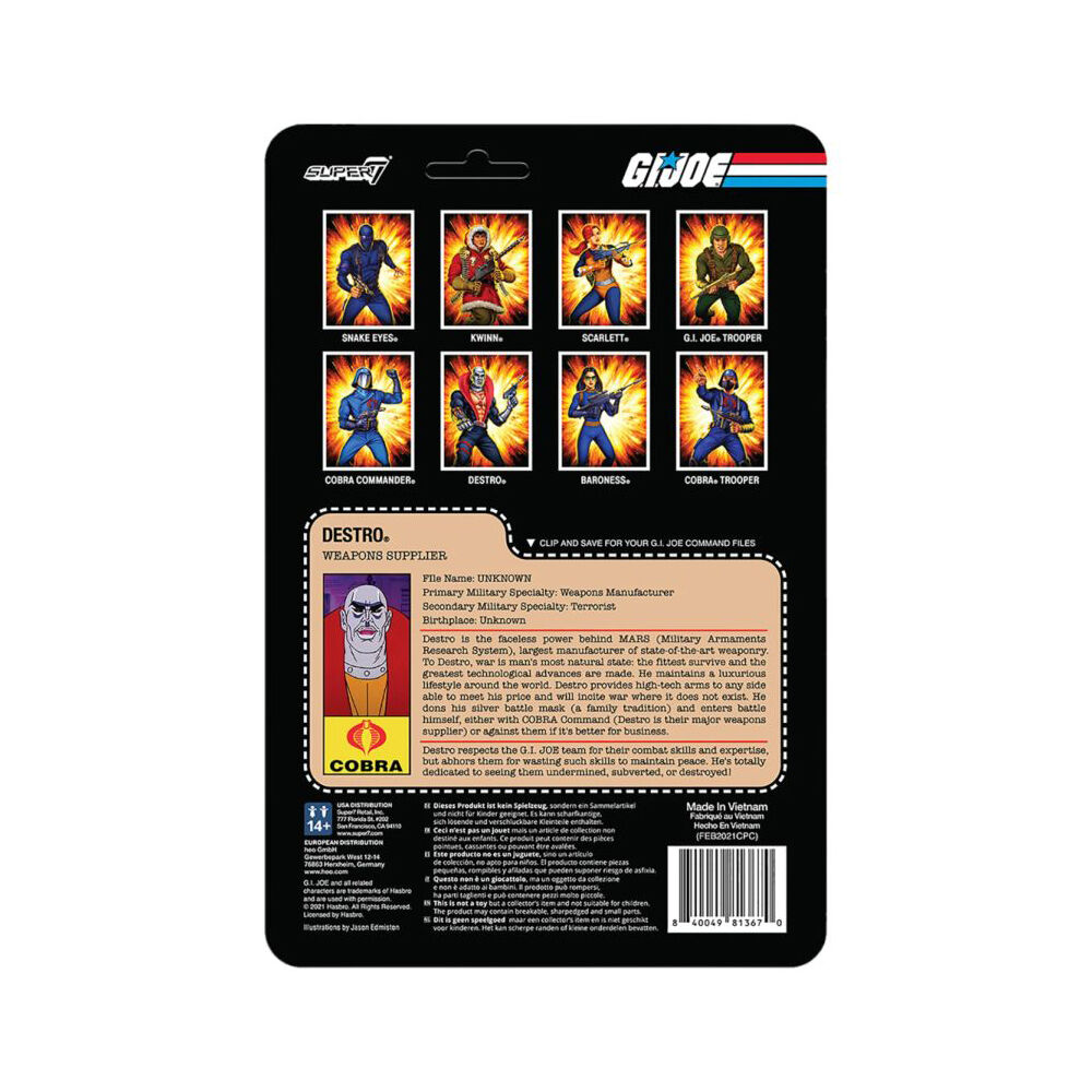 G.I. Joe - Destro ReAction 3.75" Action Figure