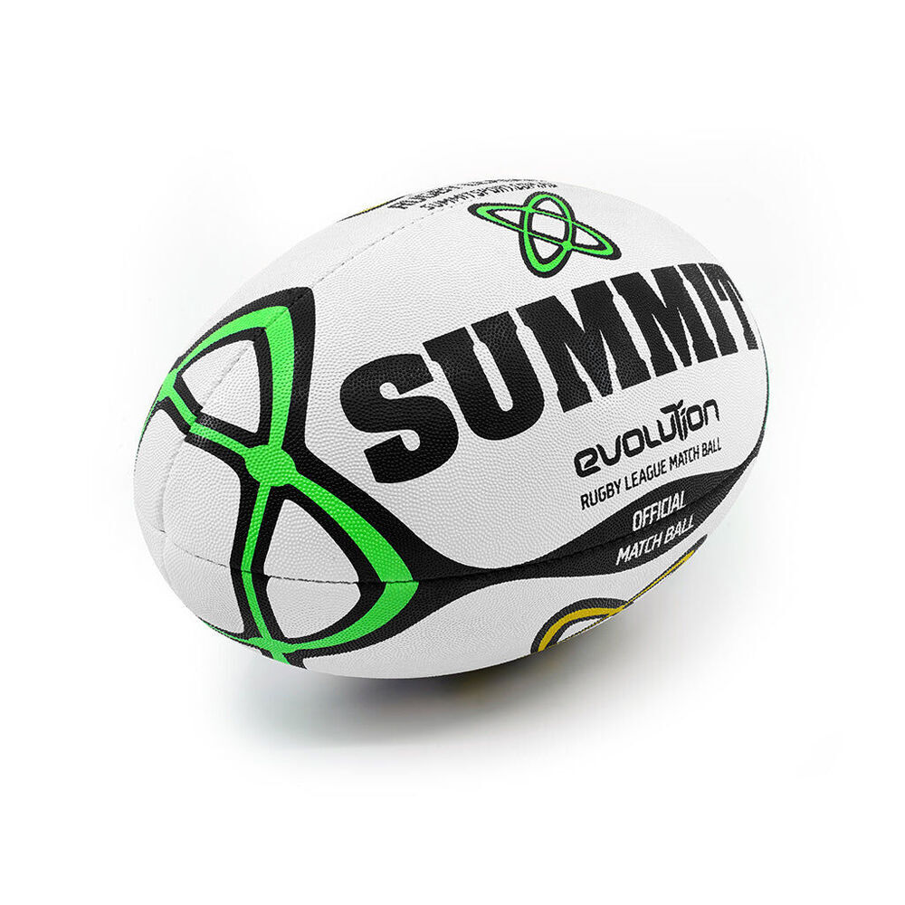 2PK Summit Global Evolution Rugby League Ball 2.0 Size 5 - White/Green