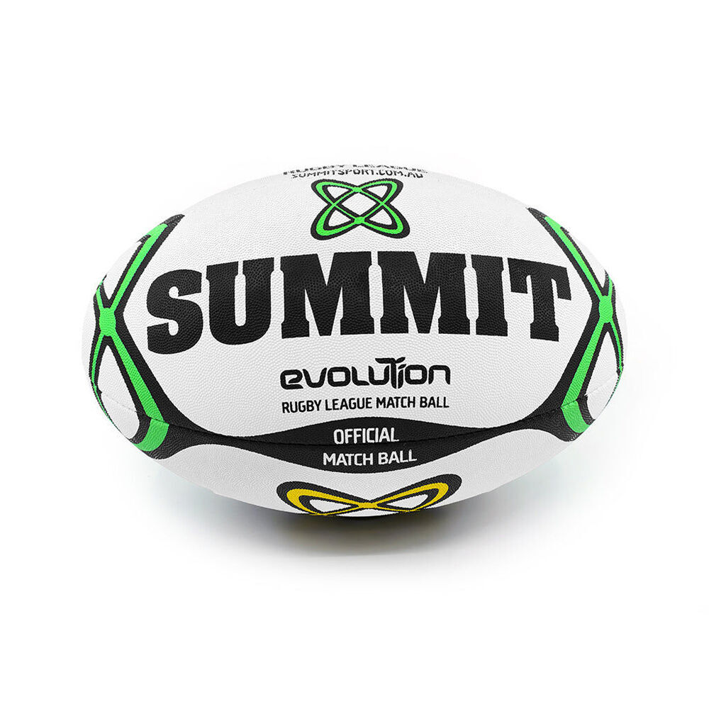 2PK Summit Global Evolution Rugby League Ball 2.0 Size 5 - White/Green