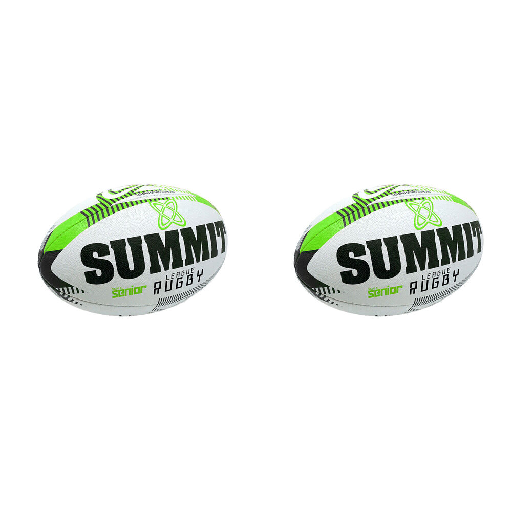2PK Summit Global Advance Rugby League Ball 3.0 Size 5 - White/Green