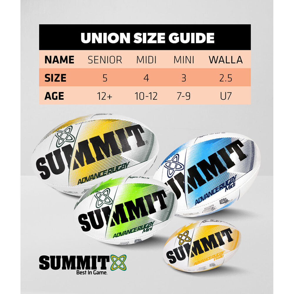 2PK Summit Global Evolution Rugby Union Ball 2.0 Size 5 - White