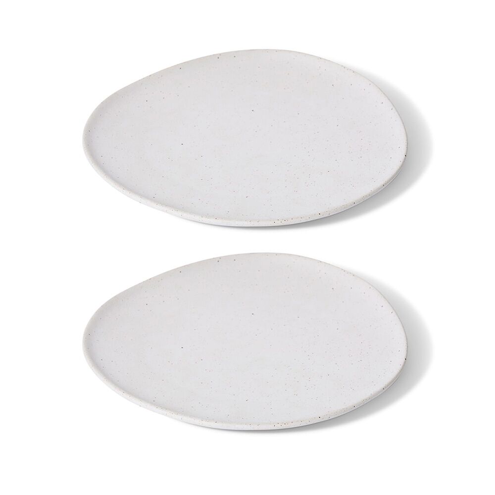 2PK E Style Ceramic Matias Plate Home Table Decor 27x3cm - Sandy/White