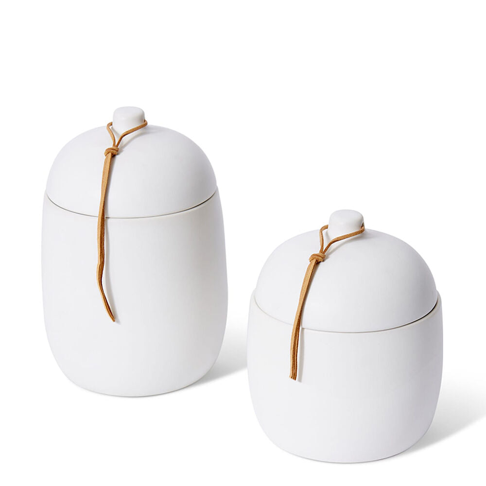E Style Ceramic Nakano Canister Home Decor 13x15cm - White