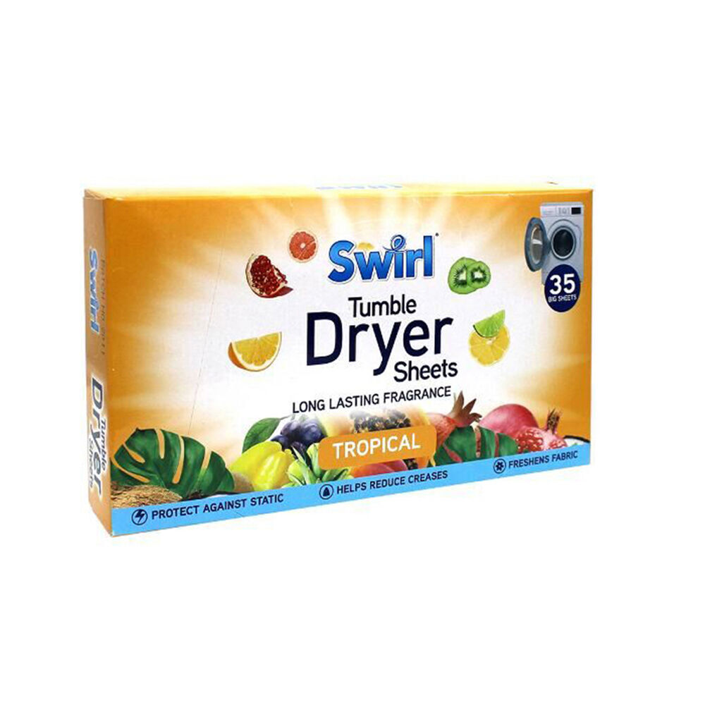 12x 35pc Swirl Laundry Sheets Tropical Fresh Scent Fabric Detergent