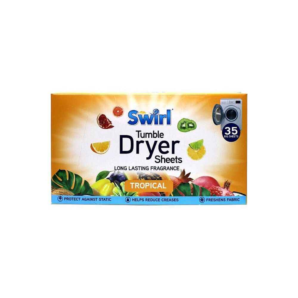 12x 35pc Swirl Laundry Sheets Tropical Fresh Scent Fabric Detergent