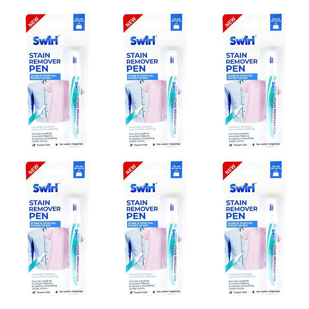 6PK Swirl Stain Remover Pen Fabric Spot Cleaner Stain Treatment