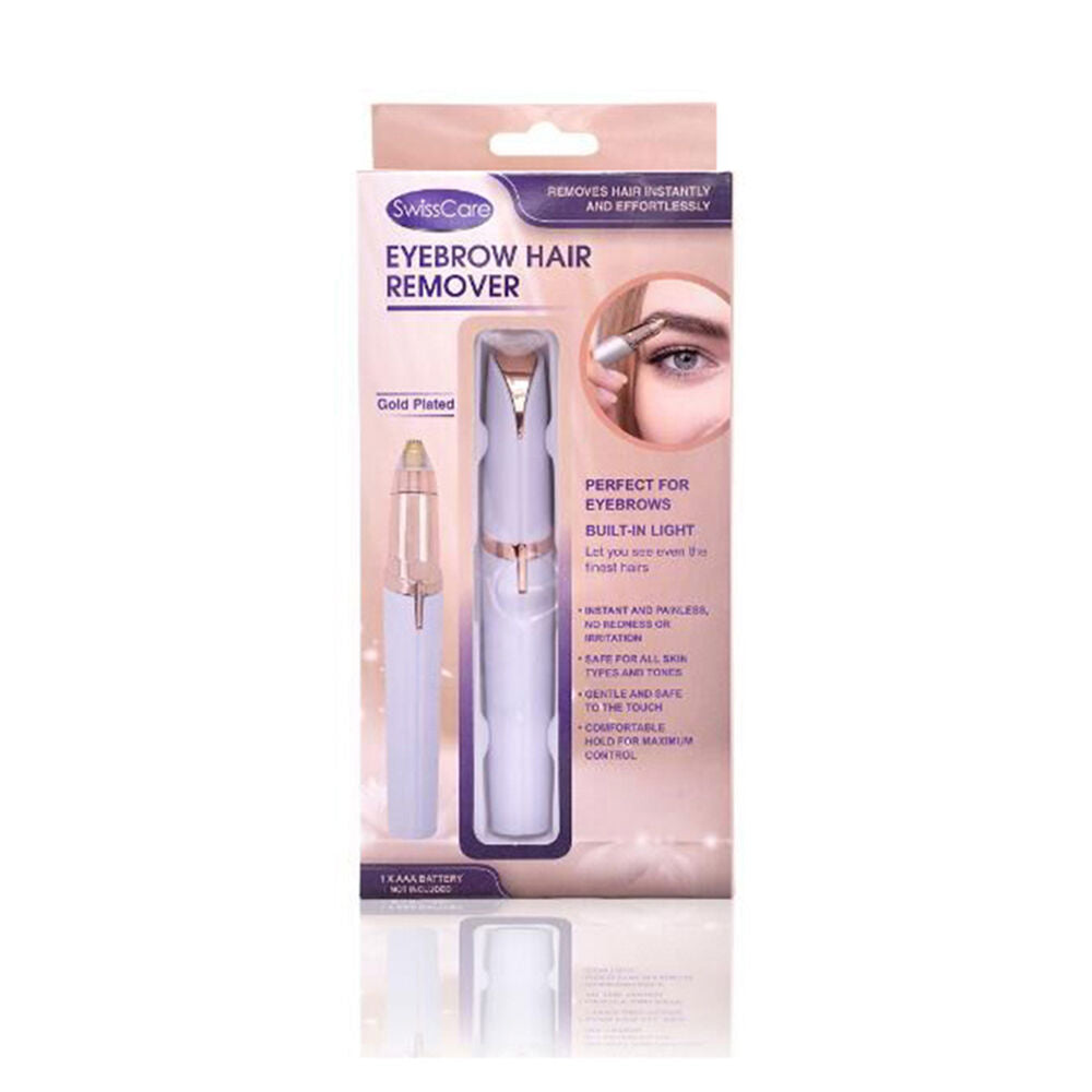 2PK SwissCare Electric Cordless Eyebrow Hair Remover Trimmer Gold Plated
