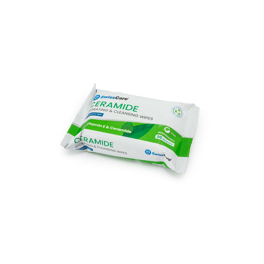 12x 30pc SwissCare Ceramide Hydrating & Cleansing Makeup Wipes Fragrance-Free