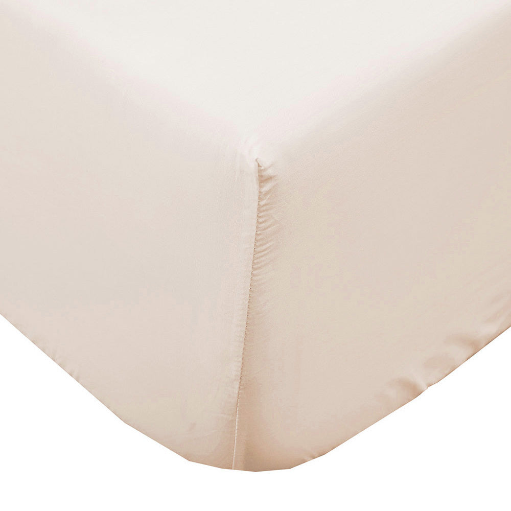 Bambury Size Single Bed Plain Dyed Fitted Sheet Sand Home Bedding