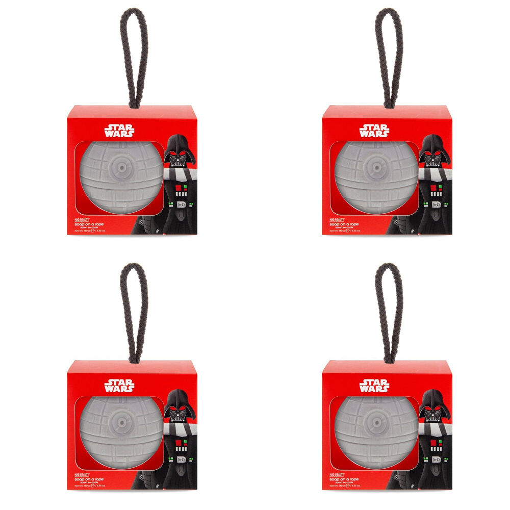 4PK Star Wars Dark Side Death Shaped Soap on a Rope 180g Amber & Ginseng