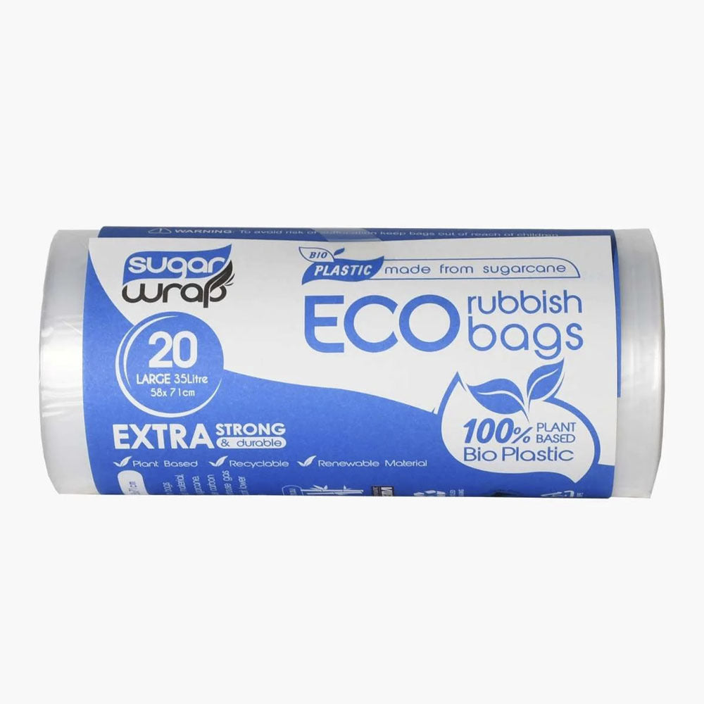 9x 20pc SugarWrap Eco-Rubbish Bags 35L Roll Home Cleaning